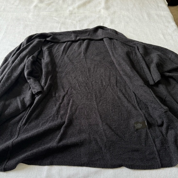 Barefoot Dreams CozyChic Lite Island Wrap Open Front Cardigan Black Size L/XL - Picture 10 of 11
